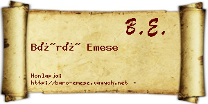 Báró Emese névjegykártya